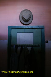 Hat on wall above doorway PICT3500